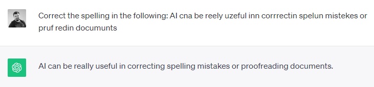 AI proofreading example