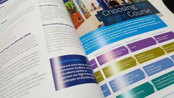 Praise for Prospectus re-design from Itchen College