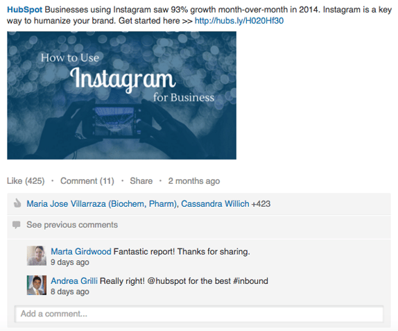 LinkedIn inbound marketing post
